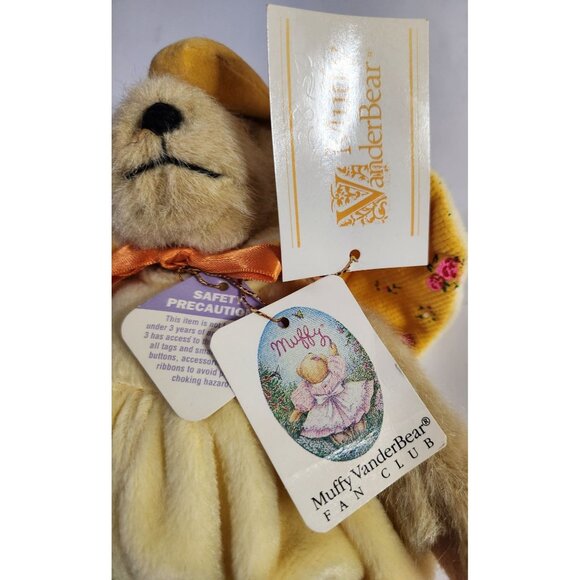Muffy VanderBear Plush Doll In Yellow Outfit With Orange Shoes & Flowered Bonnet - Picture 3 of 7